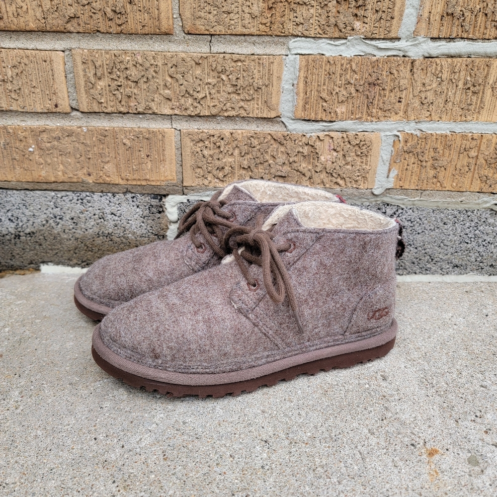 UGG Neumel Brown Refelt Wool Cozy Short Boots Womens 6